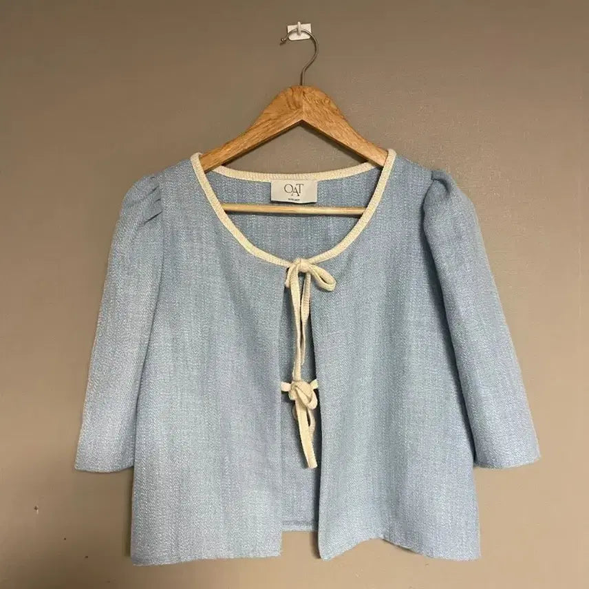 [BUNJANG] 98°C Handmade Ribbon Tweed Jacket / 98도씨 리본블라우스  여성스런 트위드 자켓
