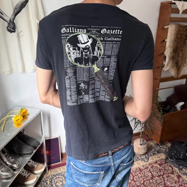 [BUNJANG] John Galliano Newspaper Short Sleeve T-Shirt / 존갈리아노 반팔티