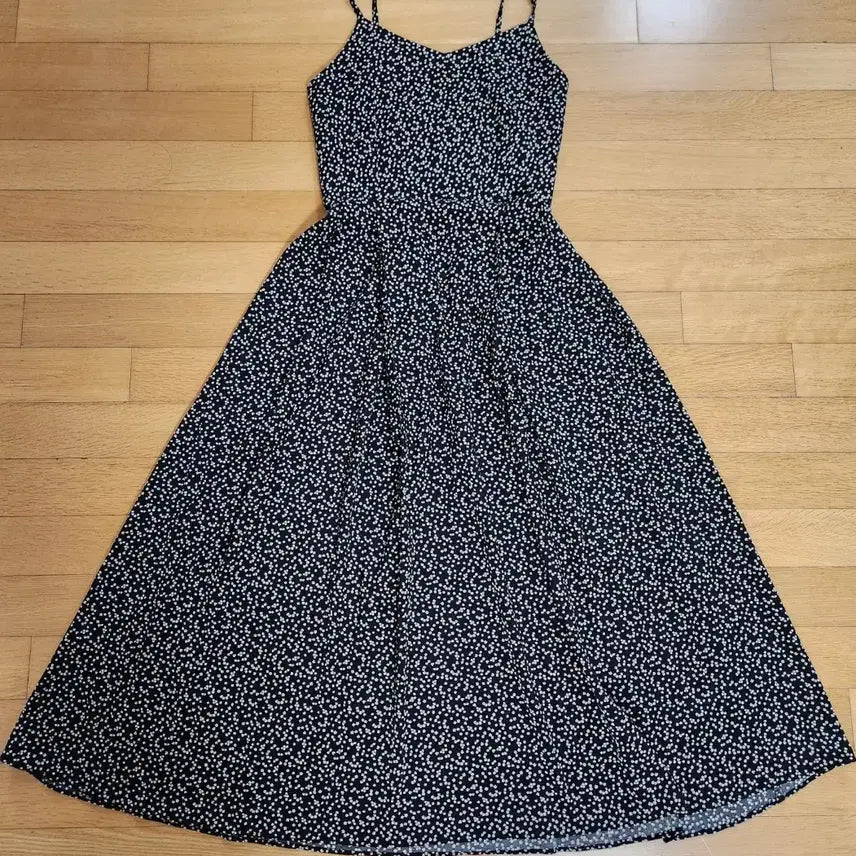 [BUNJANG] Black Pattern Long Dress S / 블랙 패턴 롱 원피스 S