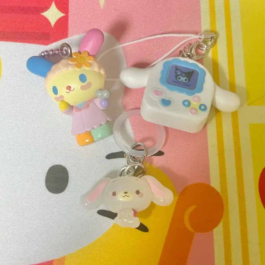 [BUNJANG] Sanrio Majirushi Strap Bundle Set: Cinnamoroll, Usahana, Shirousa, Sugarbunnies / (일괄) 산리오 가챠 메지루시 스트랩 시나모롤 우사하나 시로우사 슈가바니즈