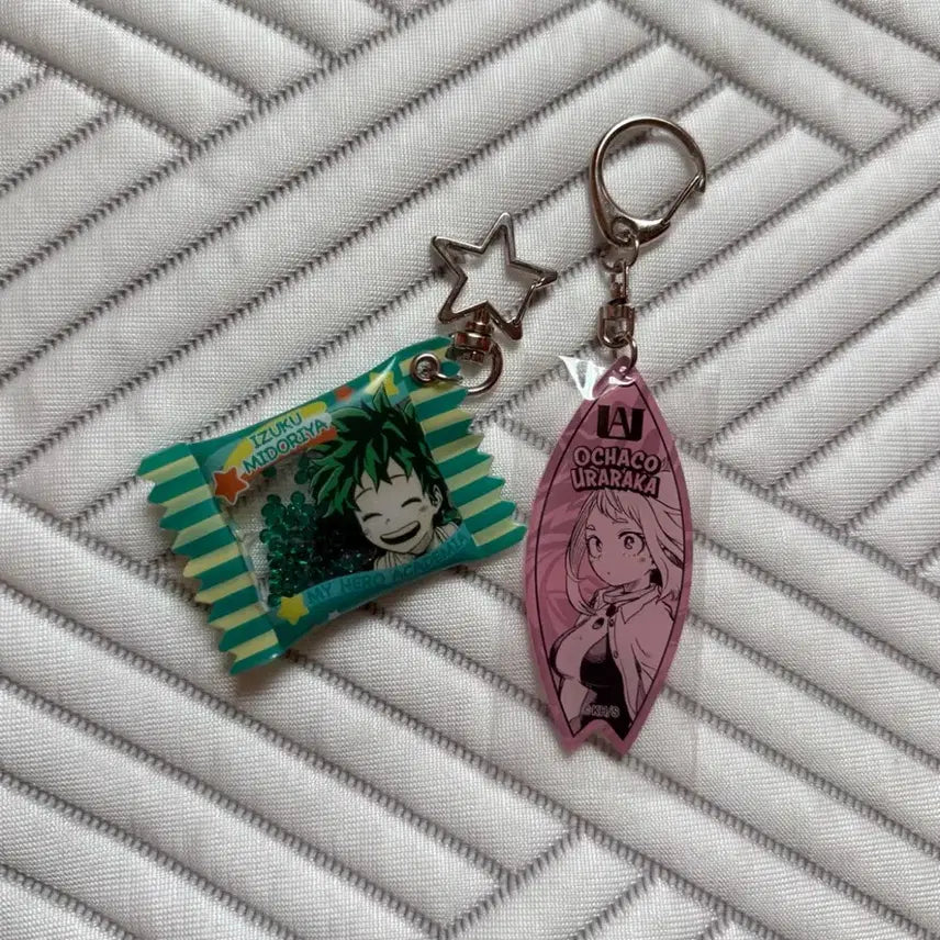 [BUNJANG] My Hero Academia Midoriya Ochako Surfing Board Keychain Set / 히로아카 미도리야 우라라카 샤카샤카 키링 서핑보드 키링