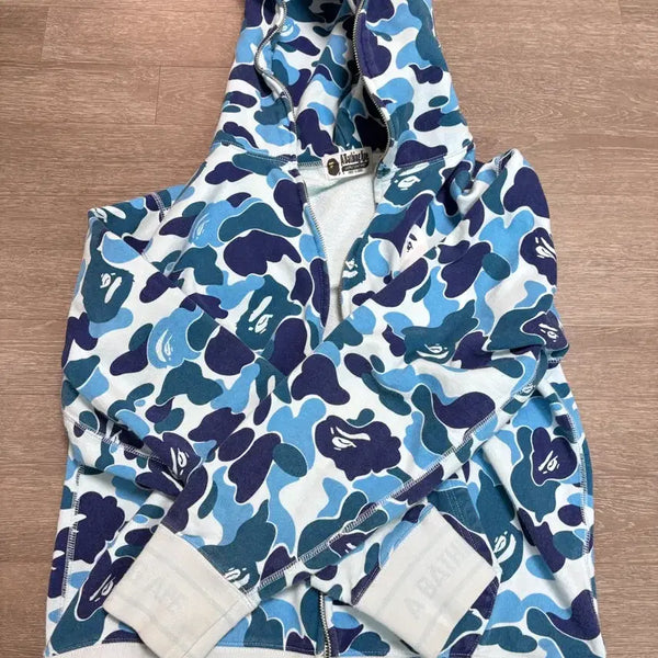 [BUNJANG] BAPE Blue Camo Full Zip Hoodie M / 베이프 블루카모 후드 집업 M