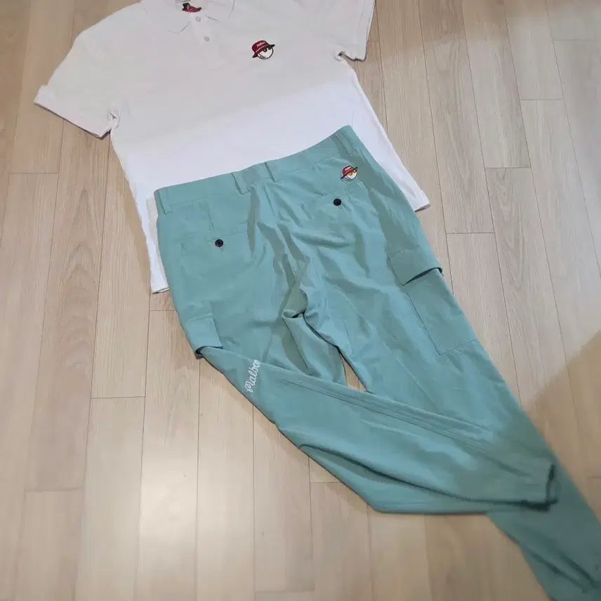 [BUNJANG] Malbon Golf Cargo Jogger Pants Mint 34 / 말본 골프 카고 조거 팬츠 민트 34. 총장98