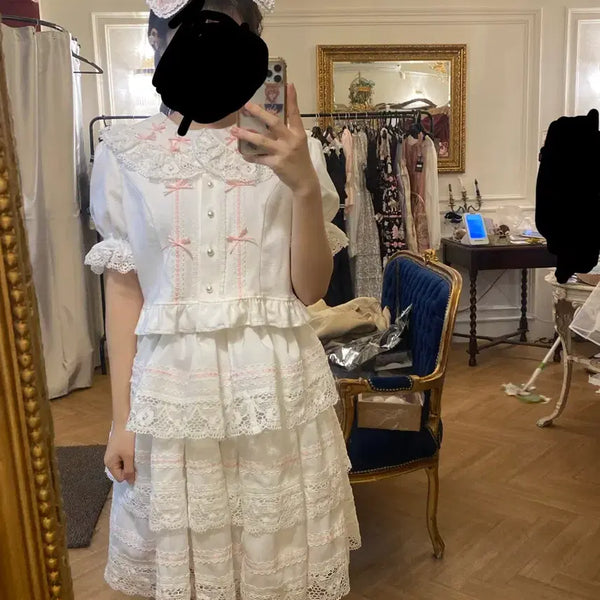 [BUNJANG] Baroque Summer Whipped Cream Cake Lolita JSK Set / 원가 40만원)바로크 썸머 휘핑케이크 카츄샤 세트 양복 로리타 양복