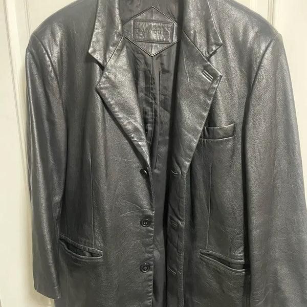 [BUNJANG] Baracuta Real Leather Blazer Jacket / 바라쿠타 리얼 레더 블레이저 자켓