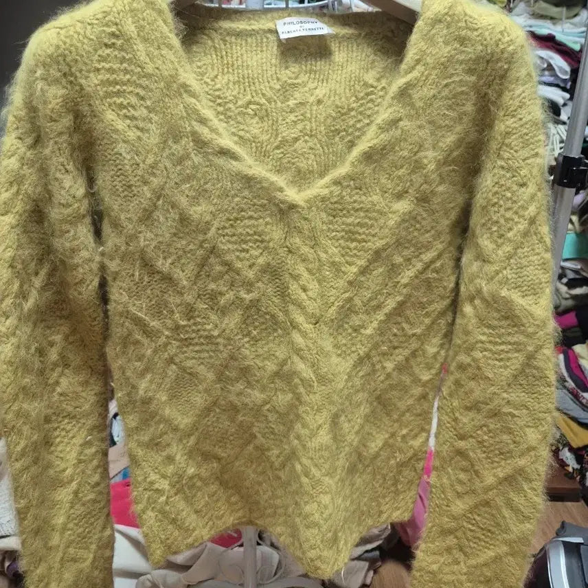 [BUNJANG] Philosophy Alberta Ferretti Yellow Knit Sweater / 필로소피아 알베르타 페레티 니트 옐로우