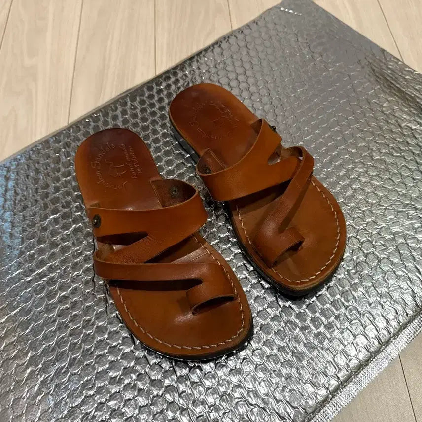 [BUNJANG] Jerusalem Handmade Leather Sandals Brown / 예루살렘 수제 가죽 샌들 브라운