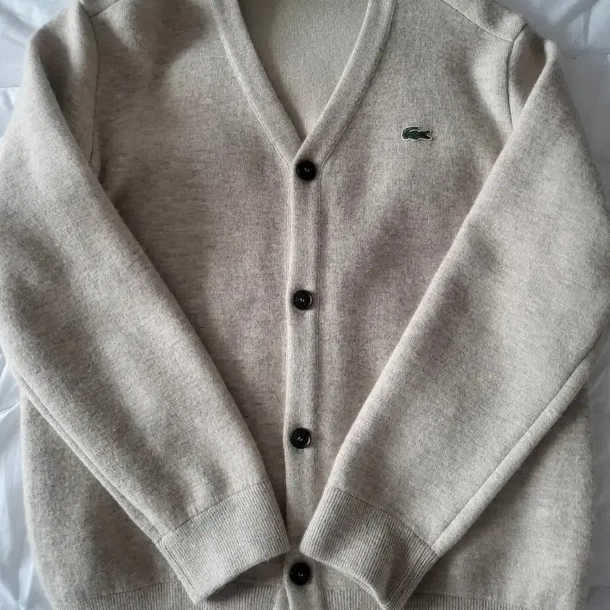 [BUNJANG] Lacoste Men's Cardigan Beige / 라코스테 남성 정품 가디건 베이지