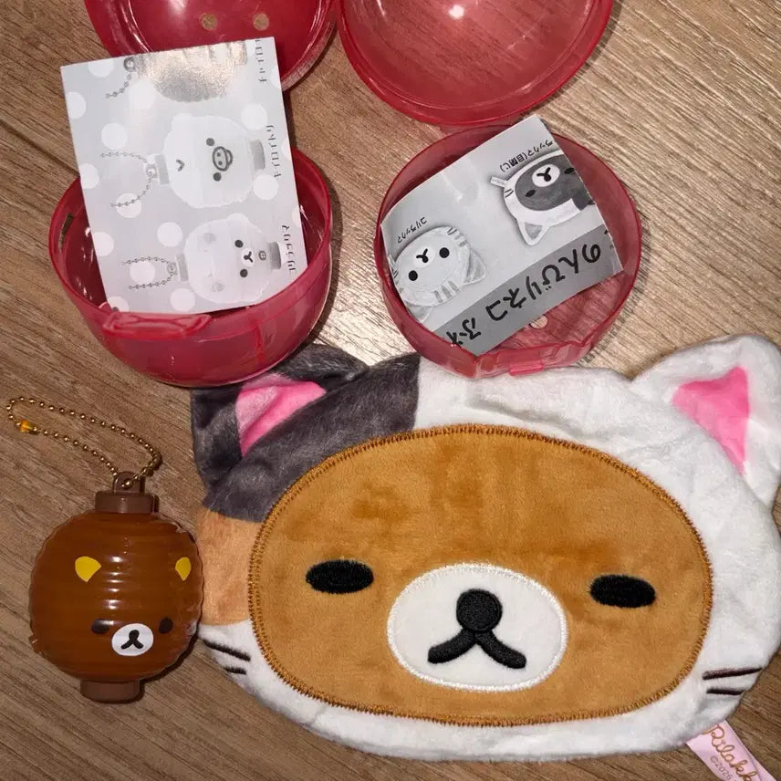 [BUNJANG] Rilakkuma Fuwa Fuwa Neko Pouch & Lantern Light Gacha Bundle Set / 리락쿠마 후와후와 네코 파우치 가챠, 등불라이트 가챠 일괄
