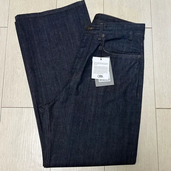 [BUNJANG] Belliere Mid Wide Denim Pants Low Indigo W32 L32 / 벨리에 미드 와이드 데님 팬츠 로우 인디고 W32 L32