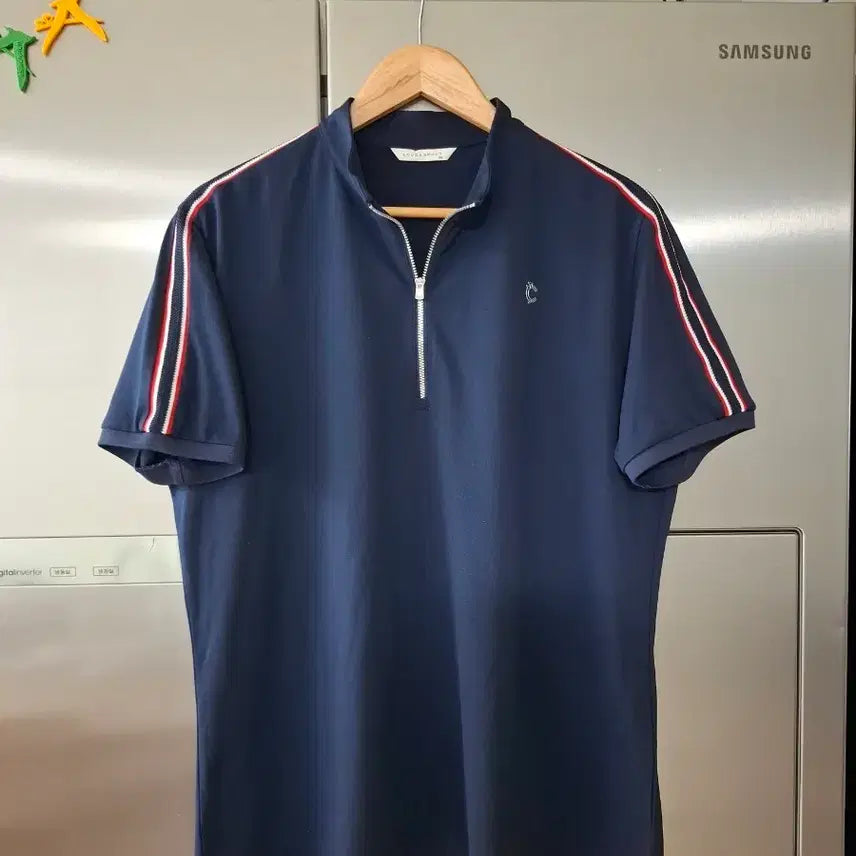 [BUNJANG] Louis Castel Navy Zip-Up Polo T-Shirt / 루이까스텔 네이비  집업 폴로 티셔츠