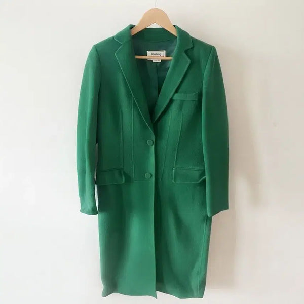 [BUNJANG] hüming Handmade Wool Coat Green / [파격가] 휴밍 그린 핸드메이드 울 코트 (FREE)