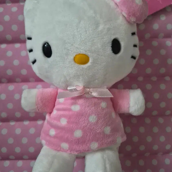 [BUNJANG] 2016 Classic Hello Kitty Pink Polka Dot Dress Plush / 2016년 고전 헬로키티 인형 핑크 도트 원피스