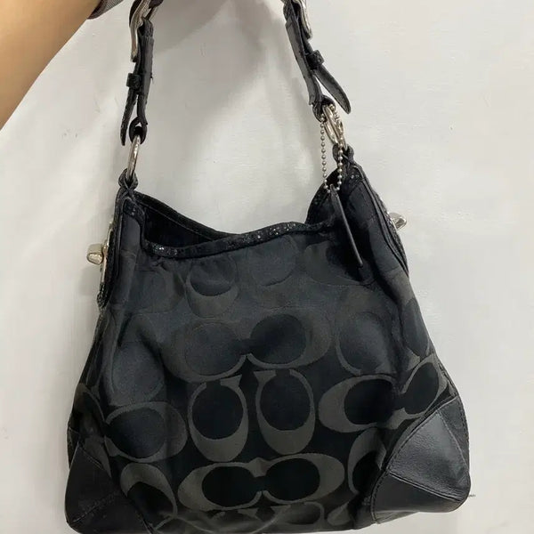 [BUNJANG] Old Coach Signature Payton Shoulder Bag Black / [free/처분] 빈티지 올드코치 y2k 시그니처 페이튼 숄더백 블랙
