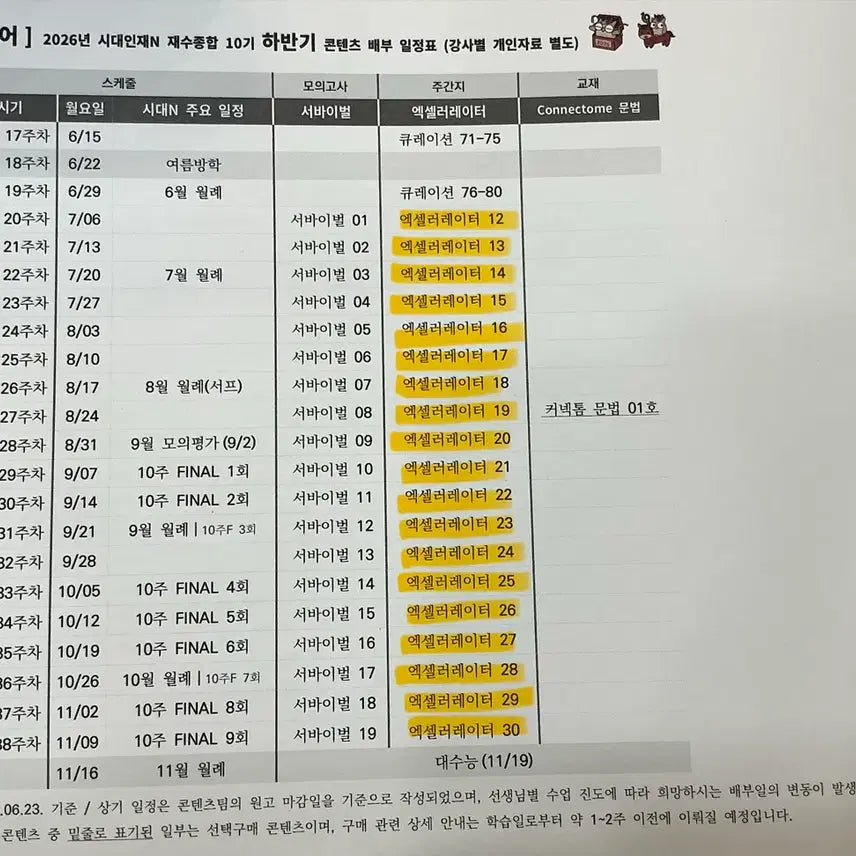 [BUNJANG] Sidae Injae Korean Accelerator 2027 Workbook / 2027 시대인재 국어 엑셀레이터 장기거래