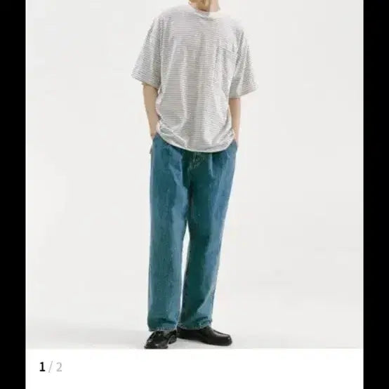 [BUNJANG] NODE ARCHIVE Two-Tuck Denim Vintage Blue / 노드 아카이브 루미 투턱 데님 (빈티지 블루)
