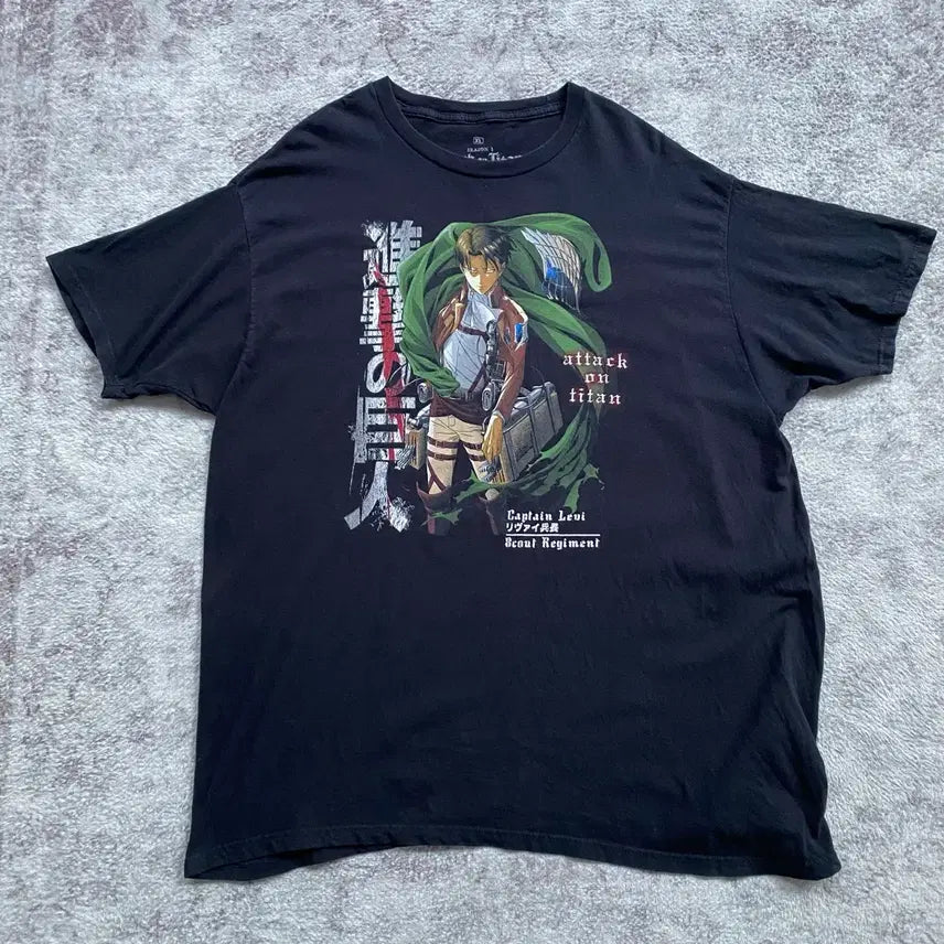 [BUNJANG] Attack on Titan Levi Official Animation T-Shirt / 진격의거인 리바이 오피셜 애니메이션 티셔츠 애니티