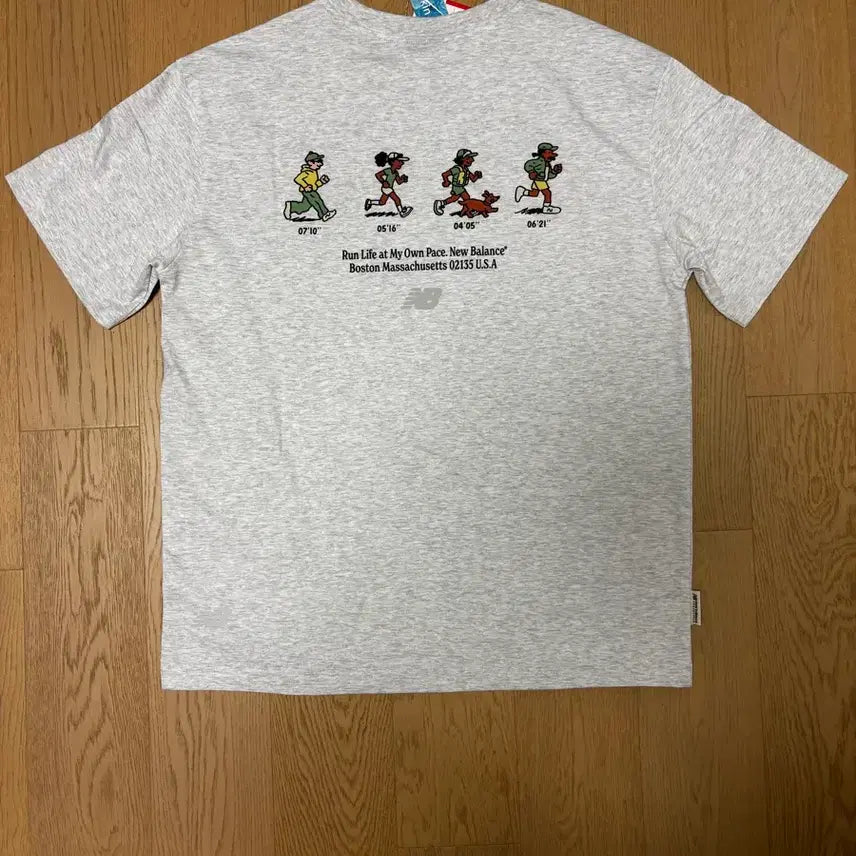 [BUNJANG] New Balance Friends T-Shirt Light Grey Medium / 뉴발란스 프렌즈 반팔티 라이트그레이 미디움
