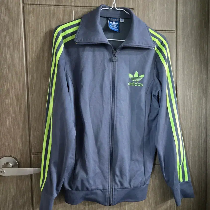 [BUNJANG] Adidas Track Top Navy with Fluorescent Lines / 아디다스 트랙탑 네이비 형광 라인