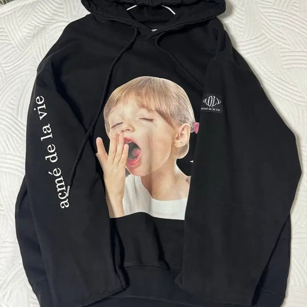 [BUNJANG] ACMEDRABI Baby Graphic Hoodie Black Authentic / 아크메드라비 아기 그래픽 후드티 블랙 정품