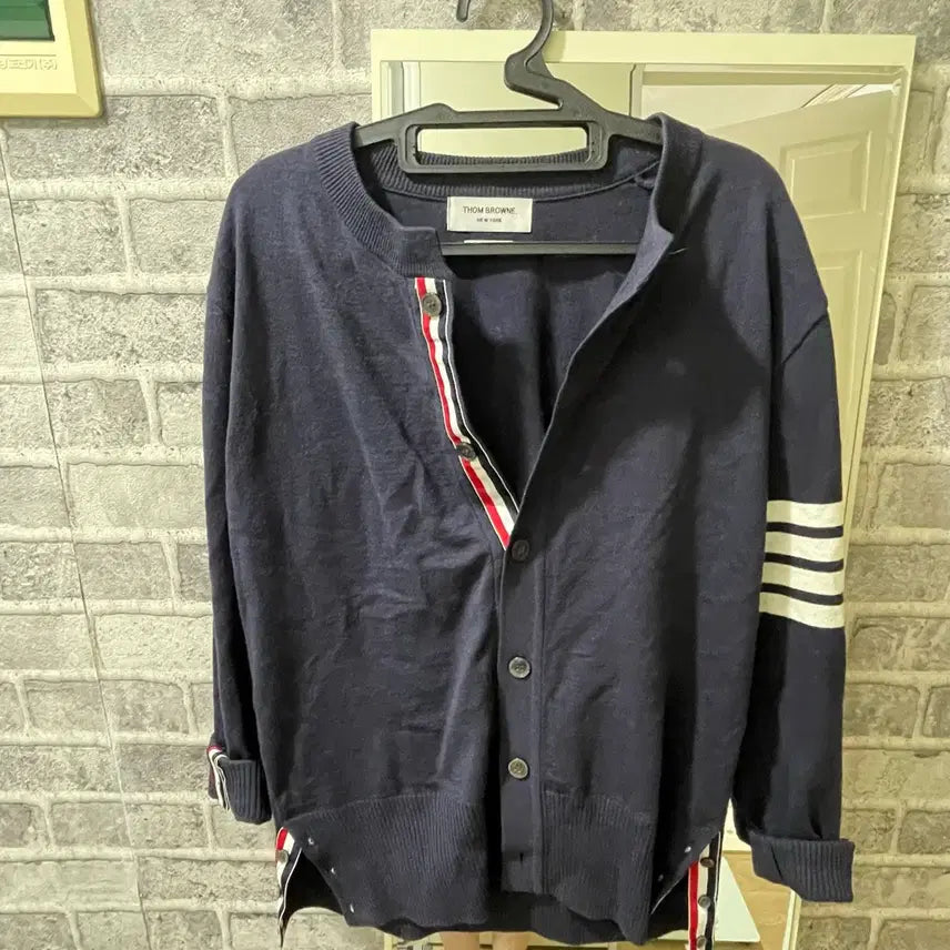 [BUNJANG] Thom Browne Milano Stitch 4-Bar Cardigan Navy / 톰브라운 밀라노스티치 4선 완장 가디건