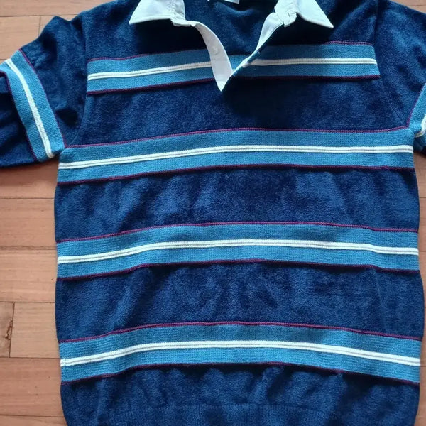 [BUNJANG] Customellow Striped Rugby Long Sleeve Knit 100 / 커스텀멜로우 스트라이프 럭비 긴팔 니트 100