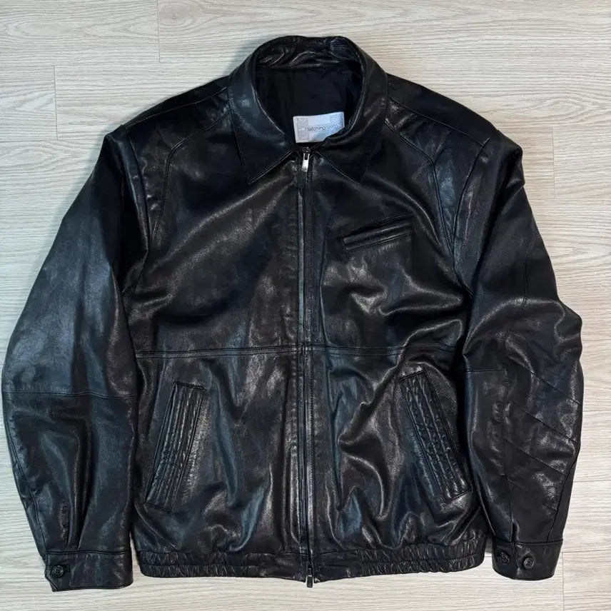 [BUNJANG] Hatching Room Stitch Leather Volume Jacket Black Size 4 / 해칭룸 스티치 레더 볼륨 자켓 블랙 4사이즈