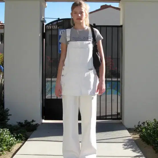 [BUNJANG] Somewhere Better Overalls Pants White / 썸웨어버터 오버롤 팬츠 화이트