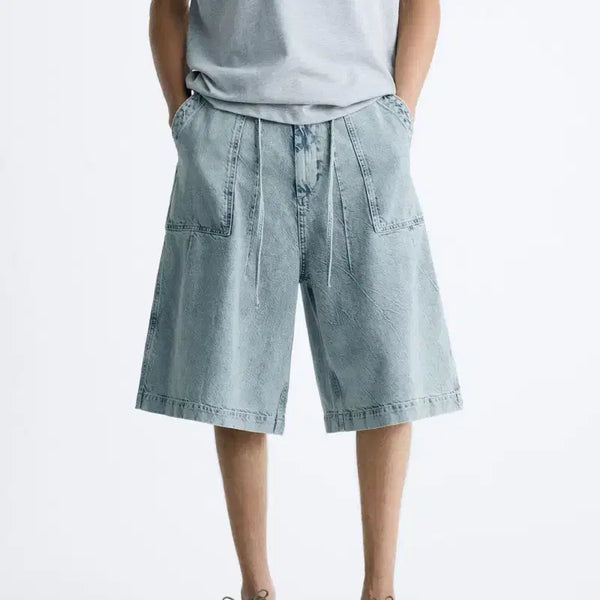 [BUNJANG] Zara Carpenter Light Blue Denim Shorts / 42) 새상품 자라 카펜터 연청 반바지