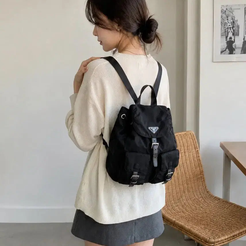 [BUNJANG] Prada Pocono Nylon Backpack Black / 빈티지 프라다 포코노 나일론 백팩 블랙 감정서있음