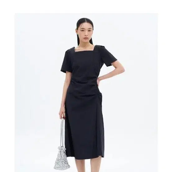 [BUNJANG] 8seconds Square Neck Shirring Dress Navy S / 에잇세컨즈 스퀘어넥 셔링 원피스 S 네이비