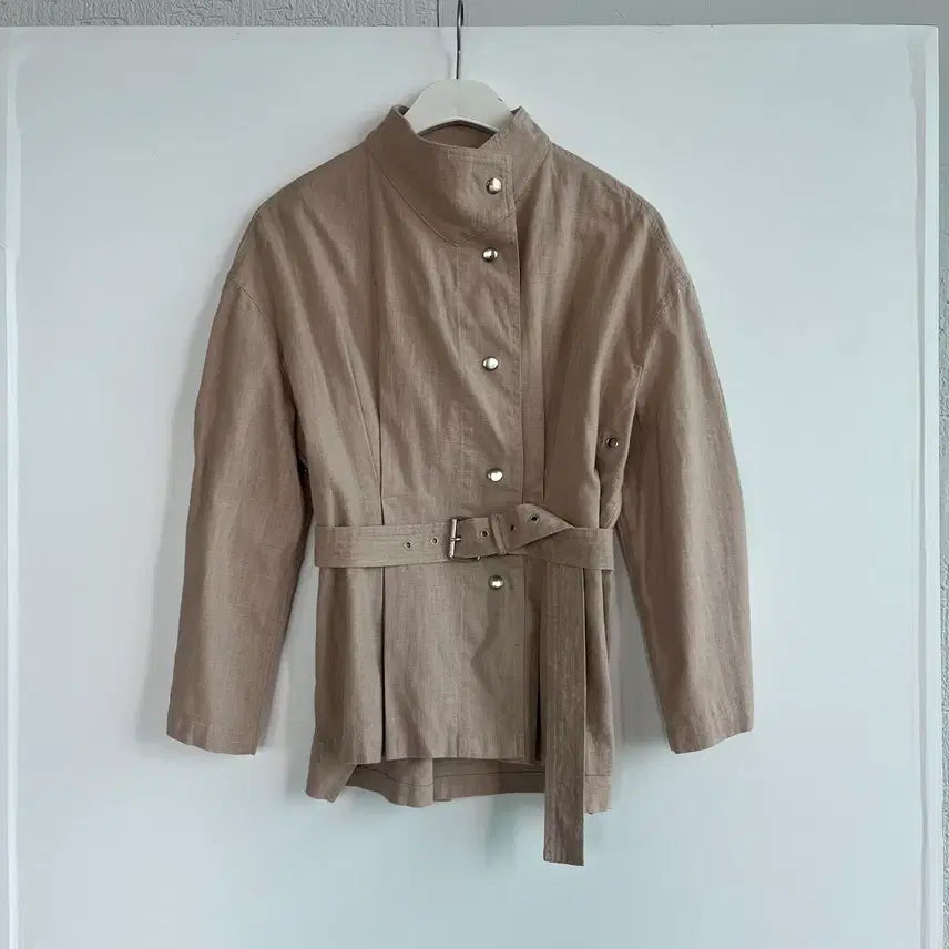 [BUNJANG] DAILYLOOK Natural Beige 100% Linen Belted Jacket / DAILYLOOK 린넨 100% 내추럴 베이지 벨트 자켓
