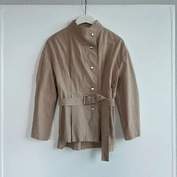 [BUNJANG] DAILYLOOK Natural Beige 100% Linen Belted Jacket / DAILYLOOK 린넨 100% 내추럴 베이지 벨트 자켓