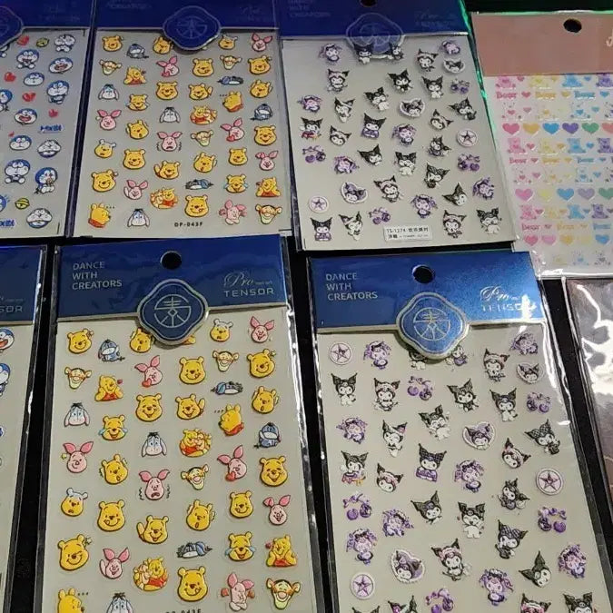 [BUNJANG] Doraemon, Kuromi, Teddy Bear Character Nail Art Sticker Set / 네일 도라에몽/곰돌이/쿠로미 명품 등 스티커 세트