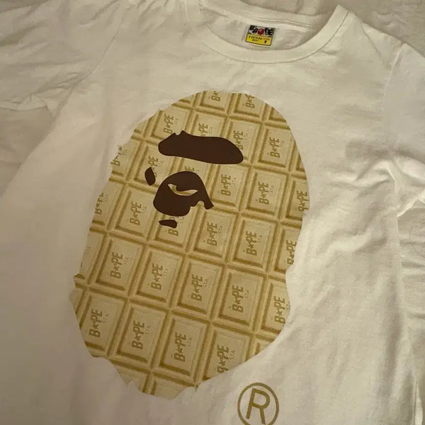 [BUNJANG] BAPE Milk Chocolate Short Sleeve T-Shirt / 베이프 밀크초코 반팔 티셔츠 라떼갸루 stc빈티지 도트 히메갸루 bape 리즈리사 초코 큐롯 대장