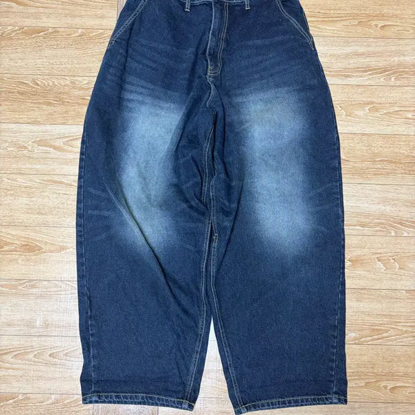 [BUNJANG] Washing Denim Wide Pants / 보세워싱데님와이드 팬츠