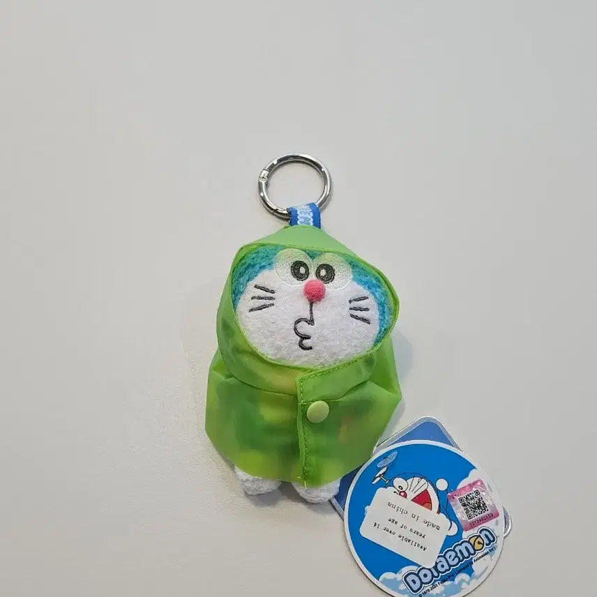 [BUNJANG] Doraemon Green Raincoat Plush Keychain Bag Charm / 정품 새제품) 도라에몽 녹색 그린 우비 인형 키링 가방걸이