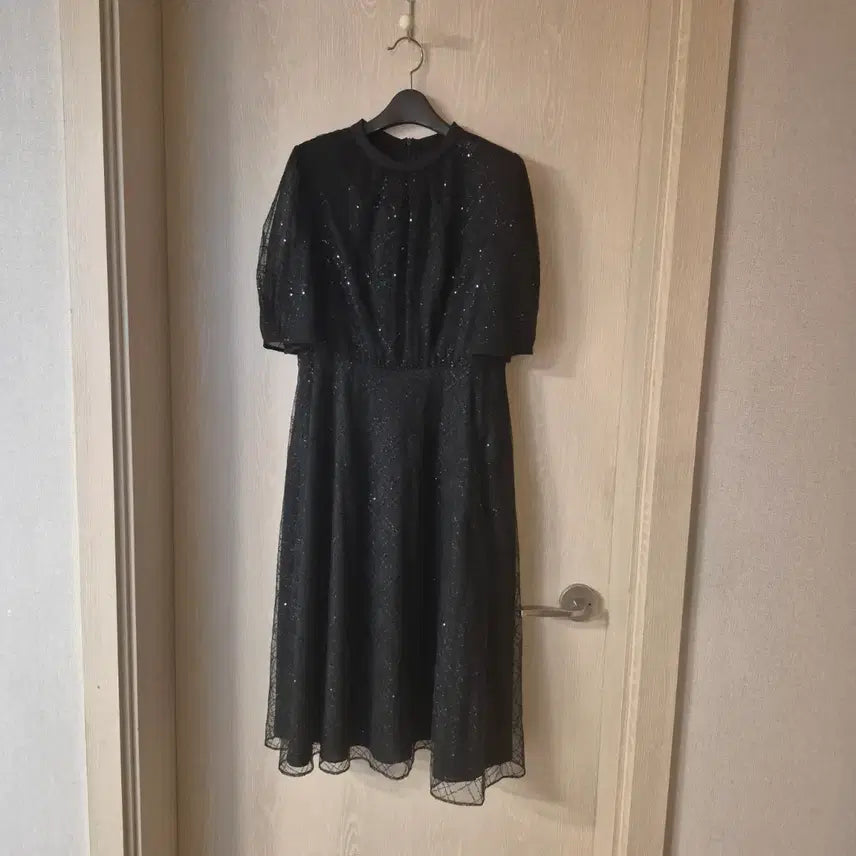 [BUNJANG] Bestbely Black Sequin Long Dress Size 66 / 베스트벨리 블랙 스팽글 롱 원피스사이즈66