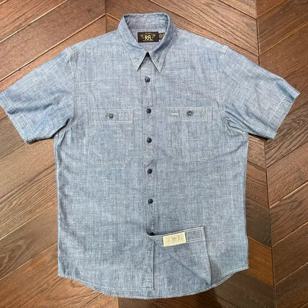 [BUNJANG] RRL Indigo Chambray Short Sleeve Work Shirt / [S] RRL 더블알엘 인디고 샴브레이 반팔 워크셔츠