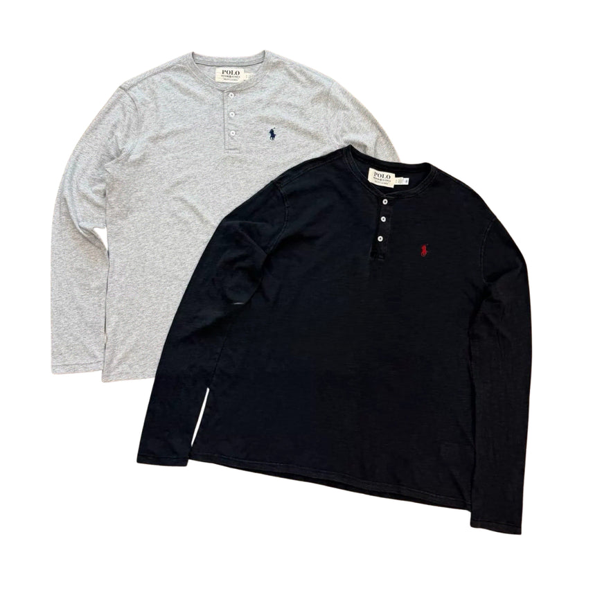 [BUNJANG] Polo Ralph Lauren Vintage Henley Long Sleeve T-Shirt / (S~XL/해외) 폴로 빈티지 헨리넥 롱슬리브 티셔츠