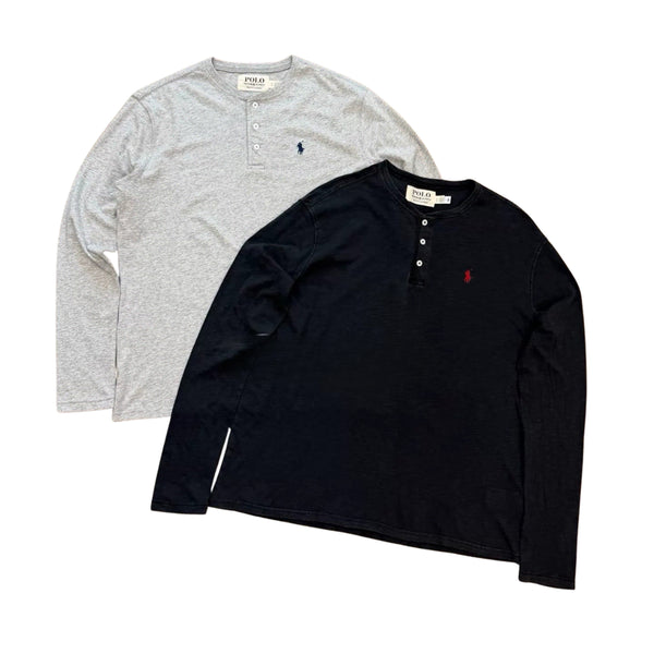 [BUNJANG] Polo Ralph Lauren Vintage Henley Long Sleeve T-Shirt / (S~XL/해외) 폴로 빈티지 헨리넥 롱슬리브 티셔츠