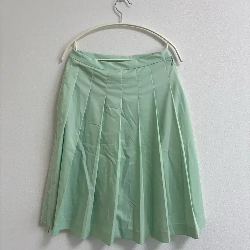 [BUNJANG] Mint Pleated Midi Skirt / 민트색 플리츠 스커트