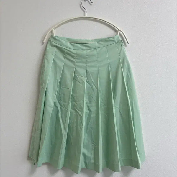 [BUNJANG] Mint Pleated Midi Skirt / 민트색 플리츠 스커트