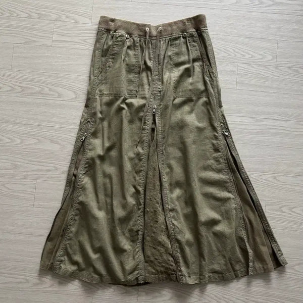[BUNJANG] G.O.A Zipper Layered Long Skirt / G.O.A goa 고아 지퍼 롱스커트 레이어드스커트