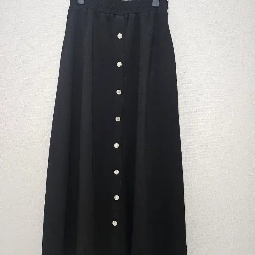 [BUNJANG] Front Button Black Long Skirt / 앞단추스커트