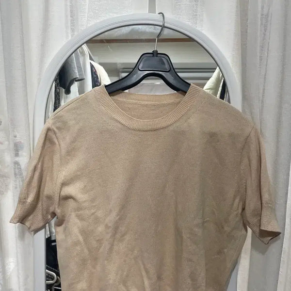 [BUNJANG] Knit Crop Short Sleeve T-Shirt (Size 44-55) / 니트 크롭 반팔티 44-55