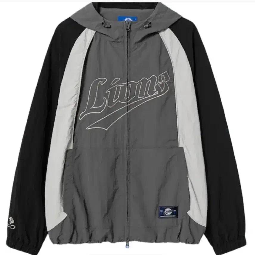[BUNJANG] Samsung Lions x 8seconds Reflective Hood Jacket Grey / 삼성라이온즈 에잇세컨즈 리플렉티브 후드 재킷 그레이