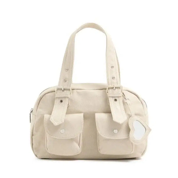 [BUNJANG] Cropp Beige Canvas Shoulder Bag / CROPP 베이지 캔버스 숄더백 y2k 핸드백 [잡화]