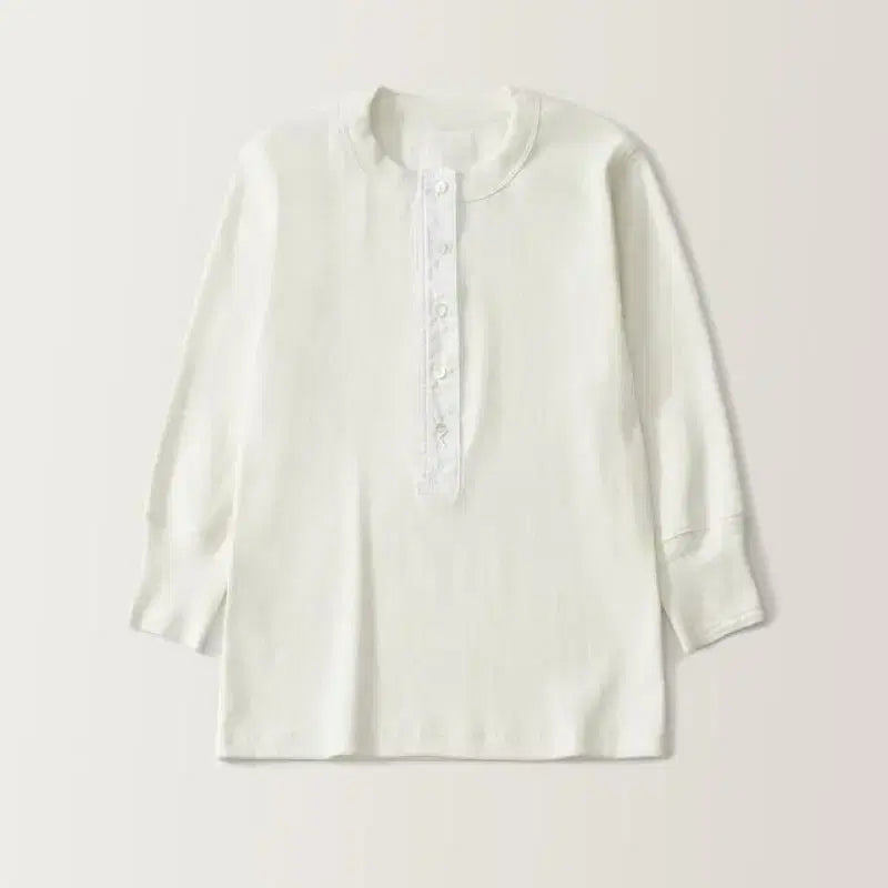 [BUNJANG] Nothing Written Button Henley Neck T-shirt / 낫띵리튼 버튼 헨리넥 티셔츠