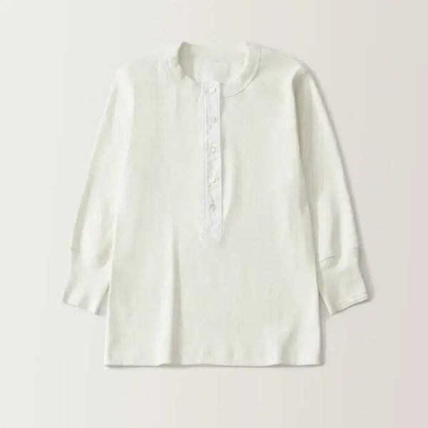 [BUNJANG] Nothing Written Button Henley Neck T-shirt / 낫띵리튼 버튼 헨리넥 티셔츠